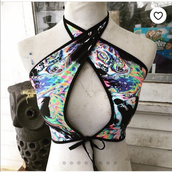 iHeartRaves Tops - The Lyte Couture Lila Halter Top Acid rave